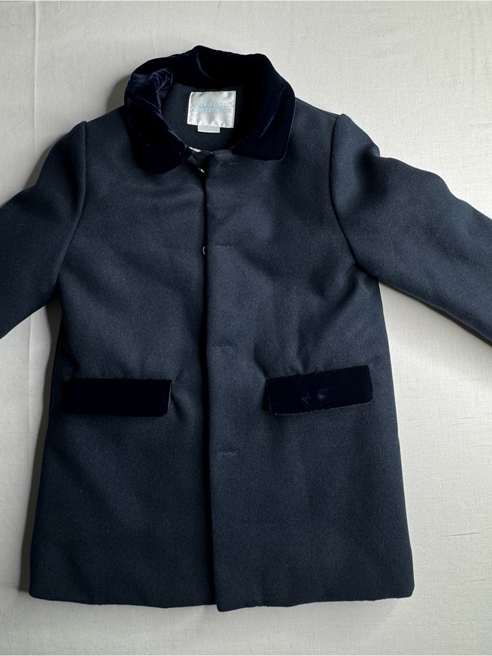 Edgehill Collection Navy Velvet-Collar Pea Coat